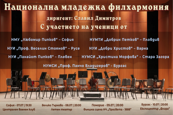Млади таланти от НУМСИ „Проф. Панчо Владигеров“ – Бургас стават част от първата Национална младежка филхармония